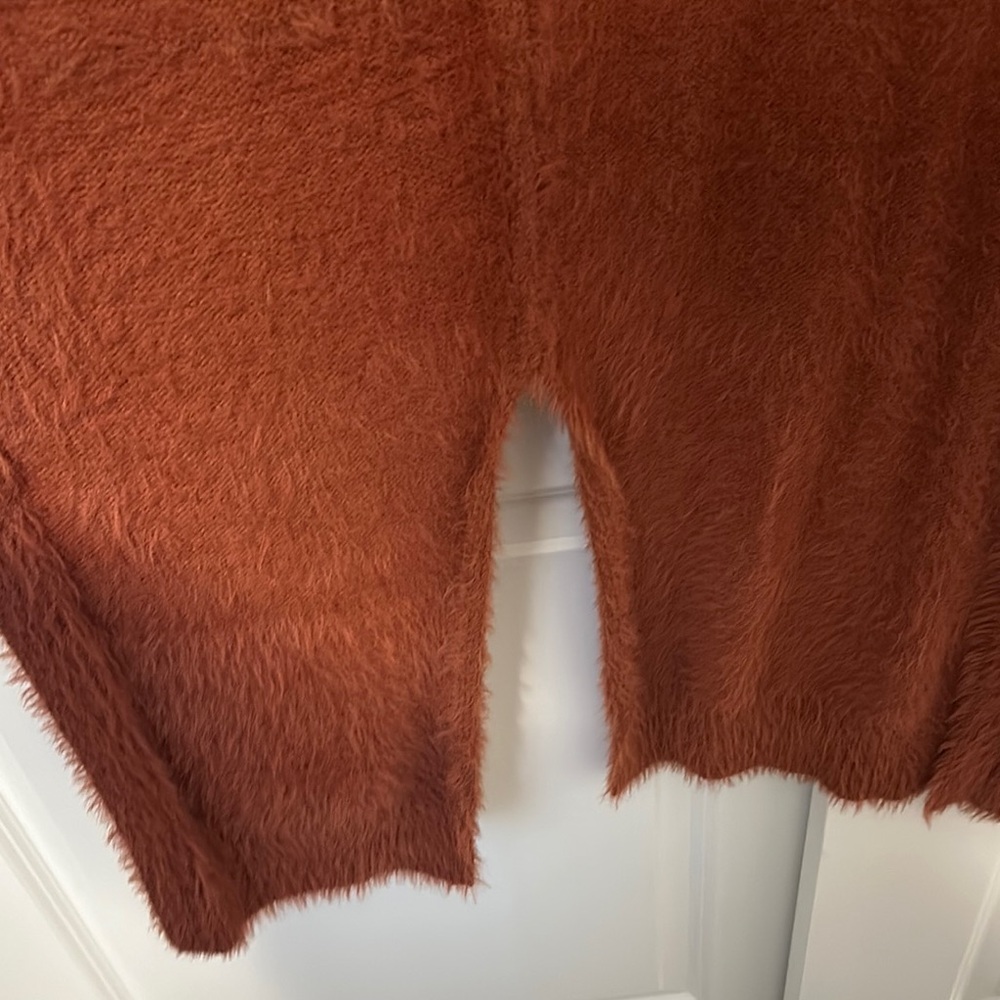 Rust Long Fuzzy Cardigan - Picture 5 of 8